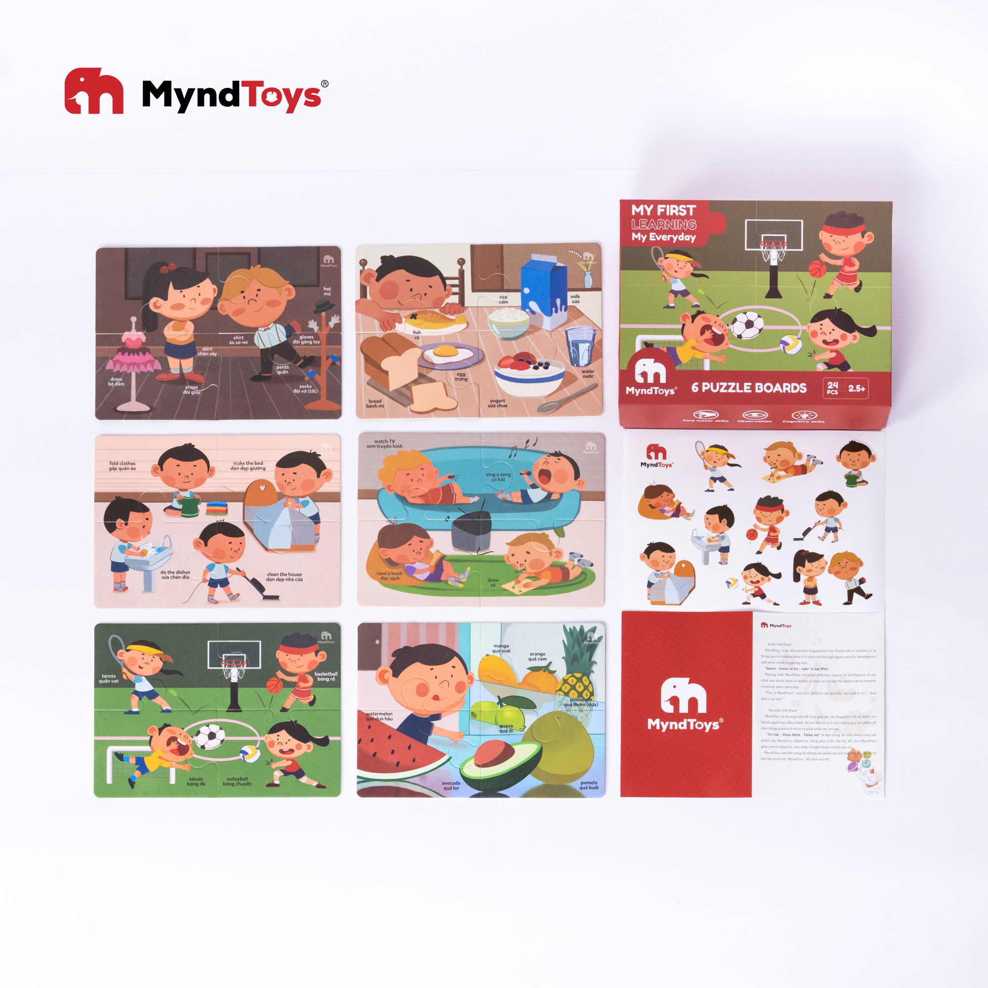 Đồ Chơi Giáo Dục, Bộ Xếp Hình Myndtoys My First Learning – My Everyday - Dành Cho Các Bé Trên 2.5 Tuổi