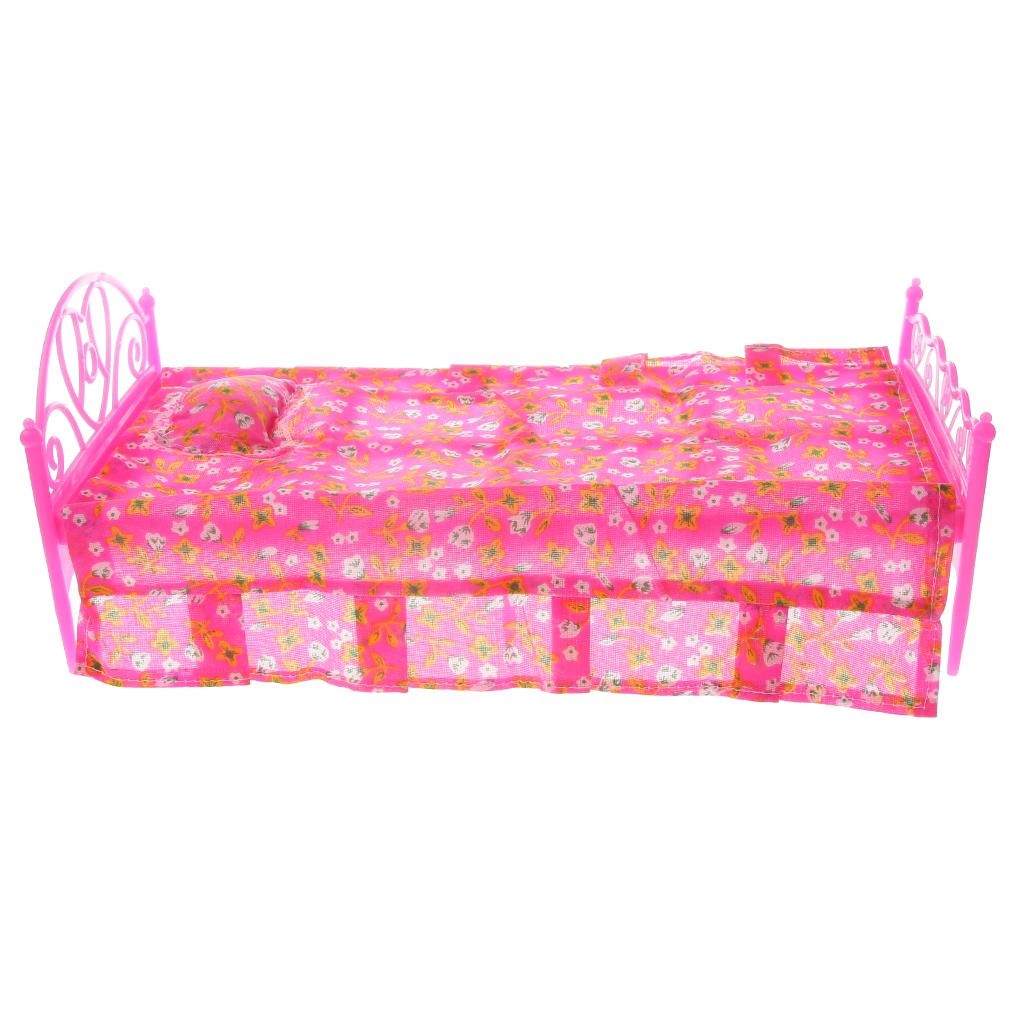 Miniature Bedroom Bed Wardrobe for  Doll House Accessories