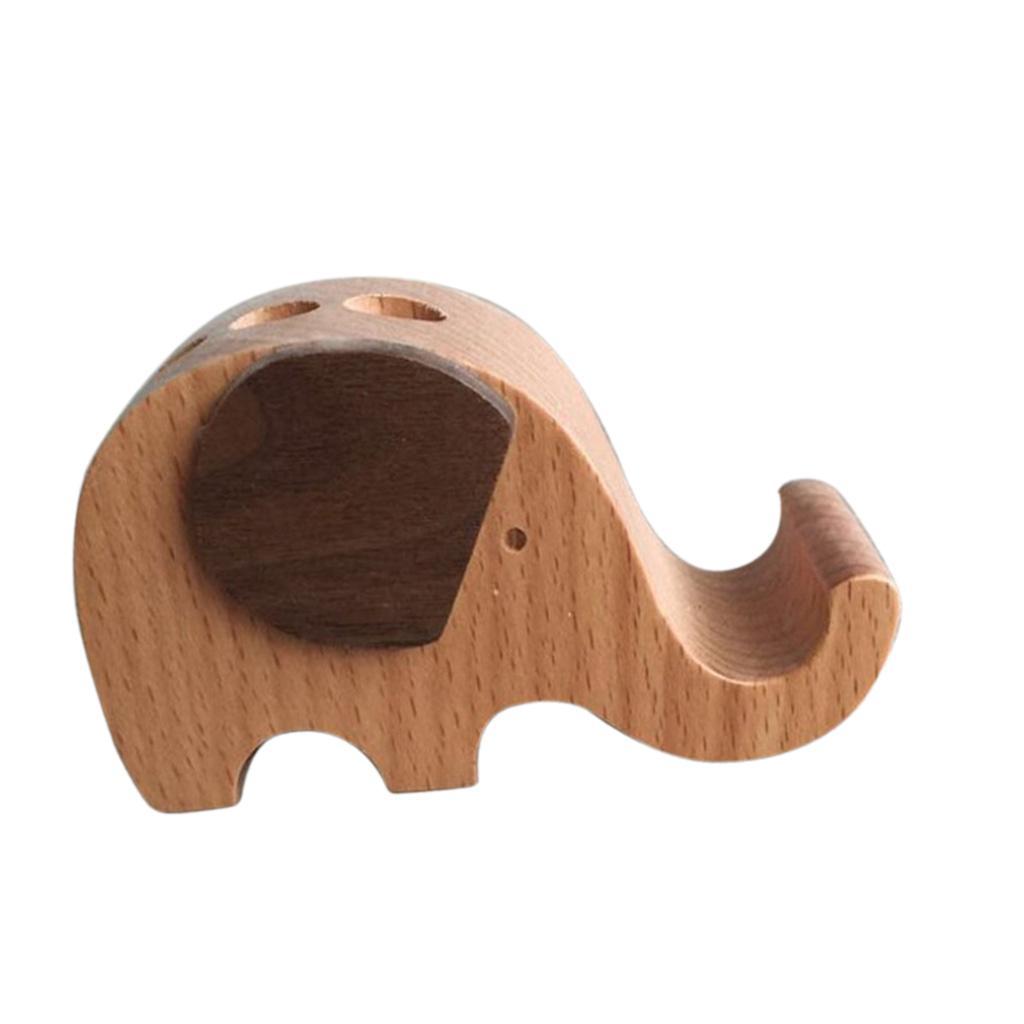 2xSolid Wood Animal Moible Phone Holder Desk Stand Holder for Phone Tablets d