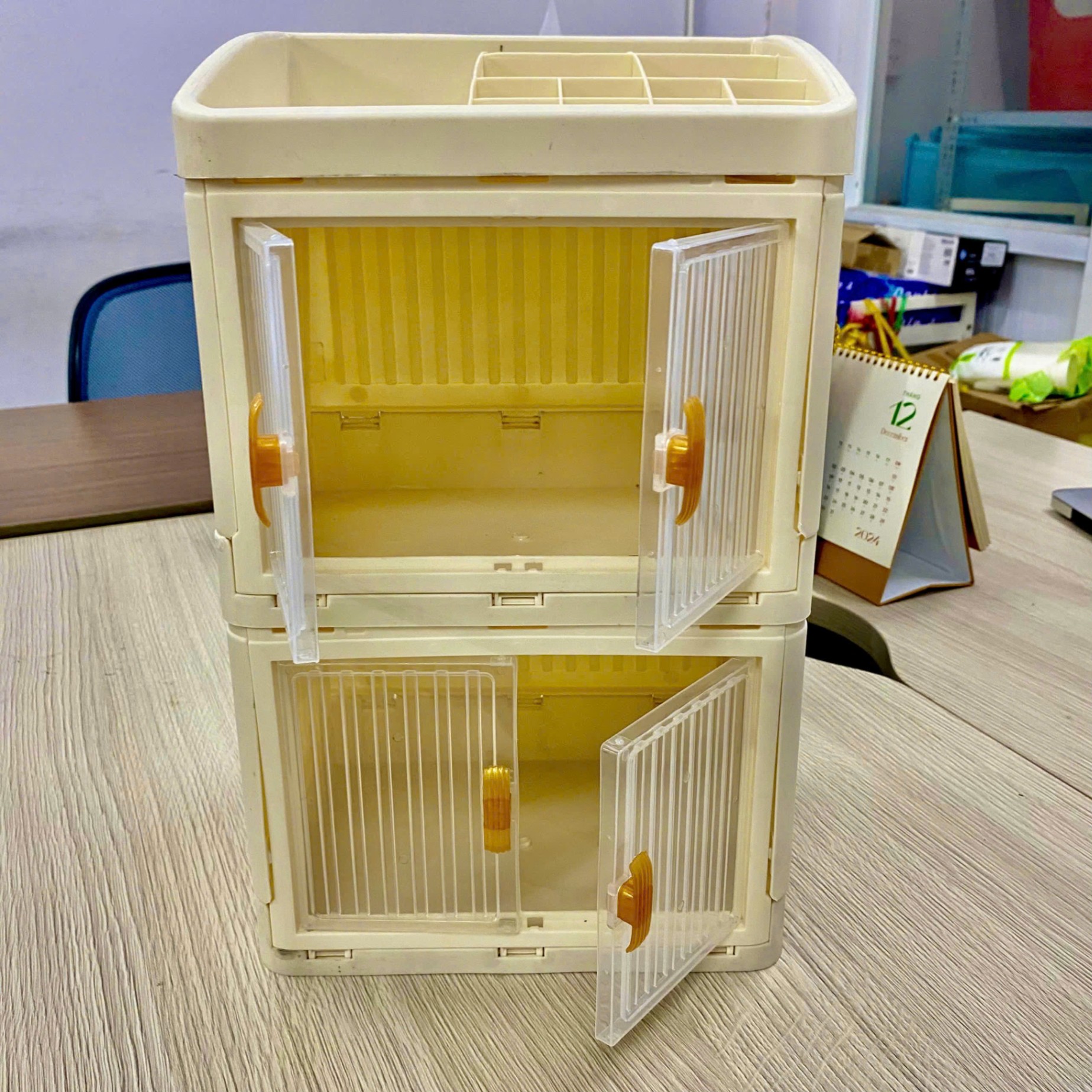 Tủ Mỹ Phẩm, Đồ Trang Điểm Gấp Gọn 2 Tầng Để Bàn Đa Năng