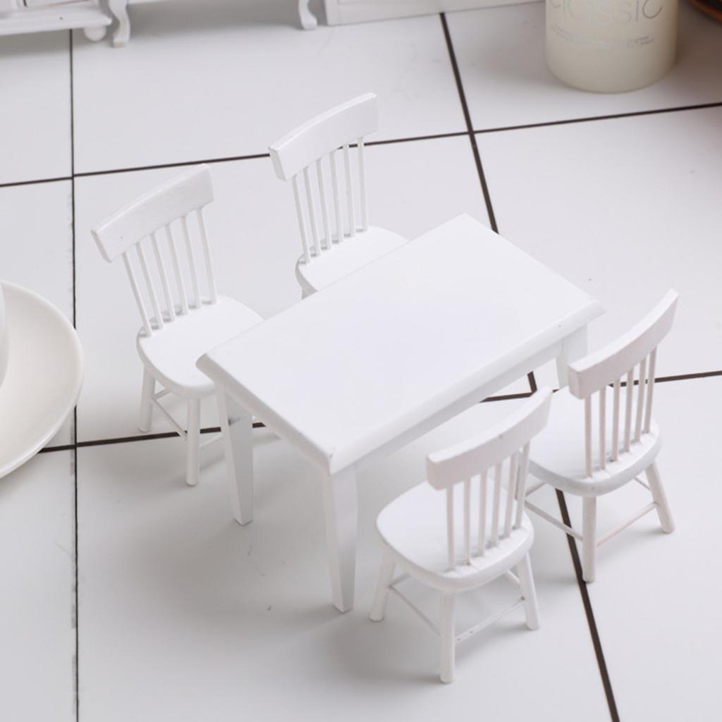 1:12 Dollhouse Miniature Dining Table and Chairs Furniture Kitchen Decor
