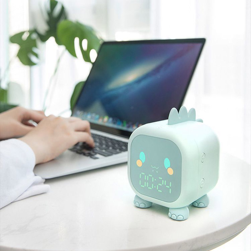 Xiaomi Đồng hồ báo thức Led Hoạt hình Điều khiển bằng giọng nói Có hẹn giờ Ánh sáng ban đêm Đào tạo giấc ngủ cho trẻ em với màn hình hiển thị nhiệt độ