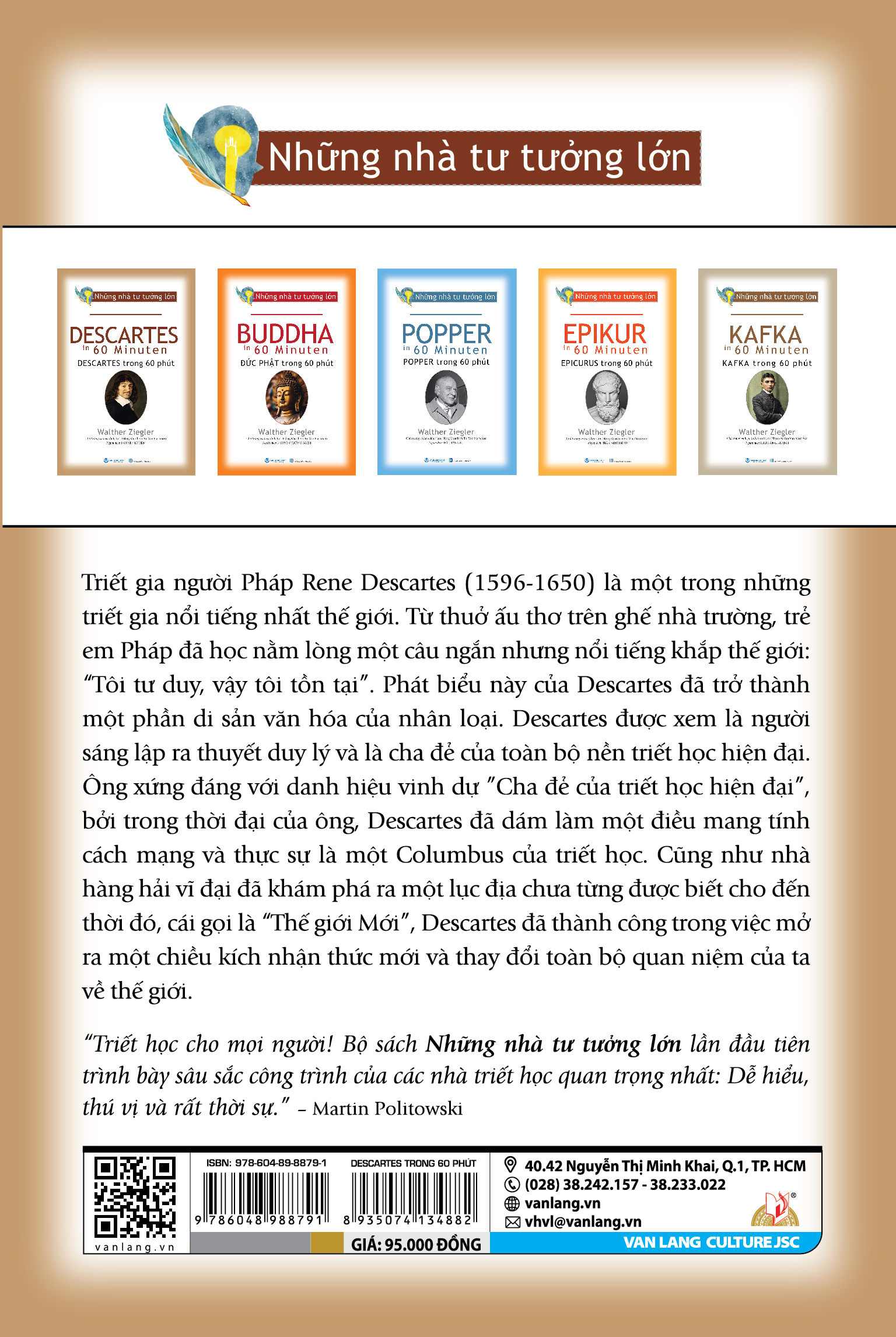Những Nhà Tư Tưởng Lớn - Descartes Trong 60 Phút - Vanlangbooks