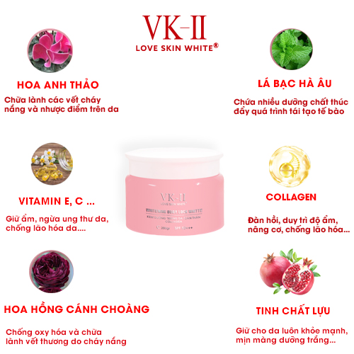 Kem Body Dưỡng Trắng Da Collagen 200g VK II