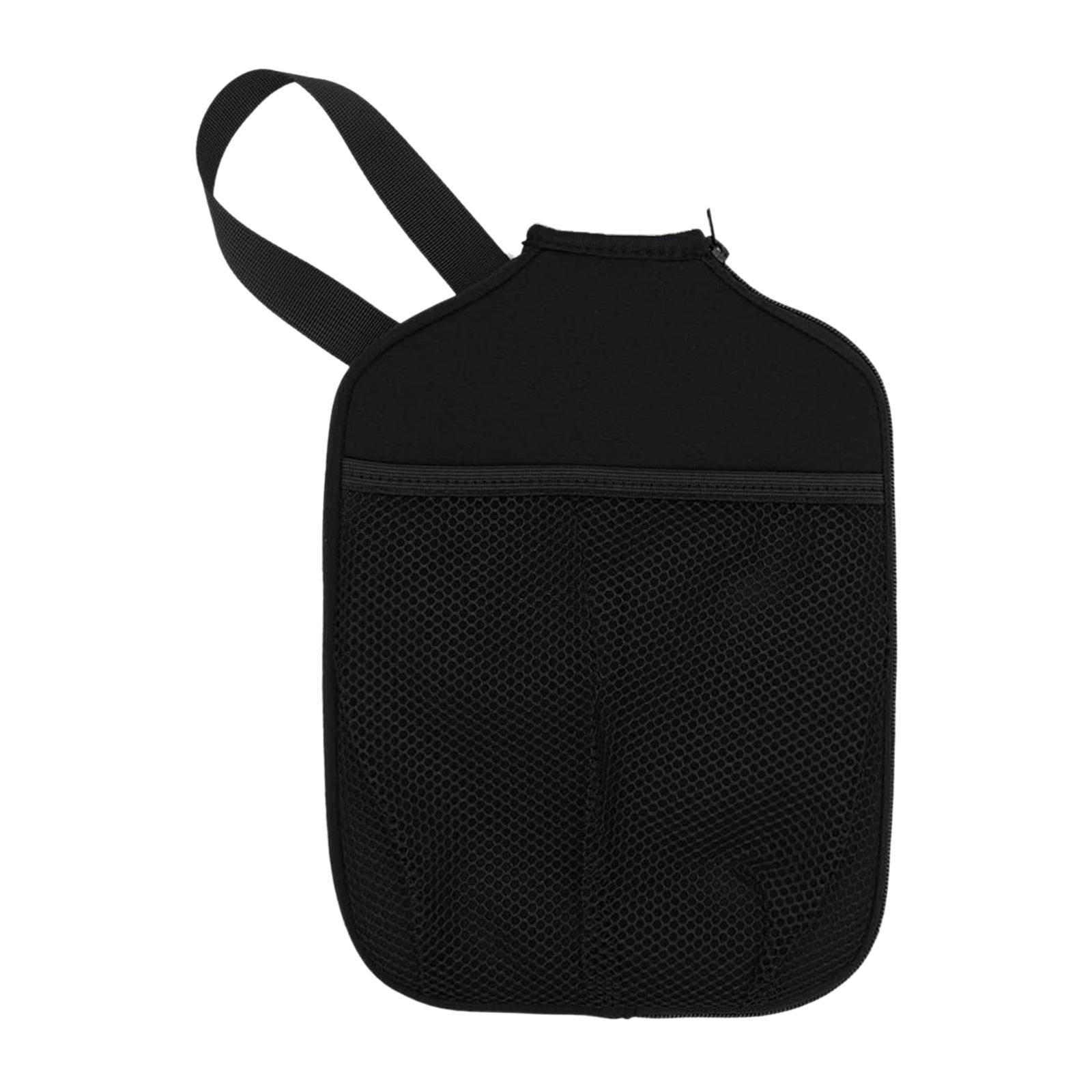 Neoprene Pickleball Paddle Covers Case Premium Zipper Ball Holder Waterproof with Pocket and Handle Strap for Youth Sports Practice Training