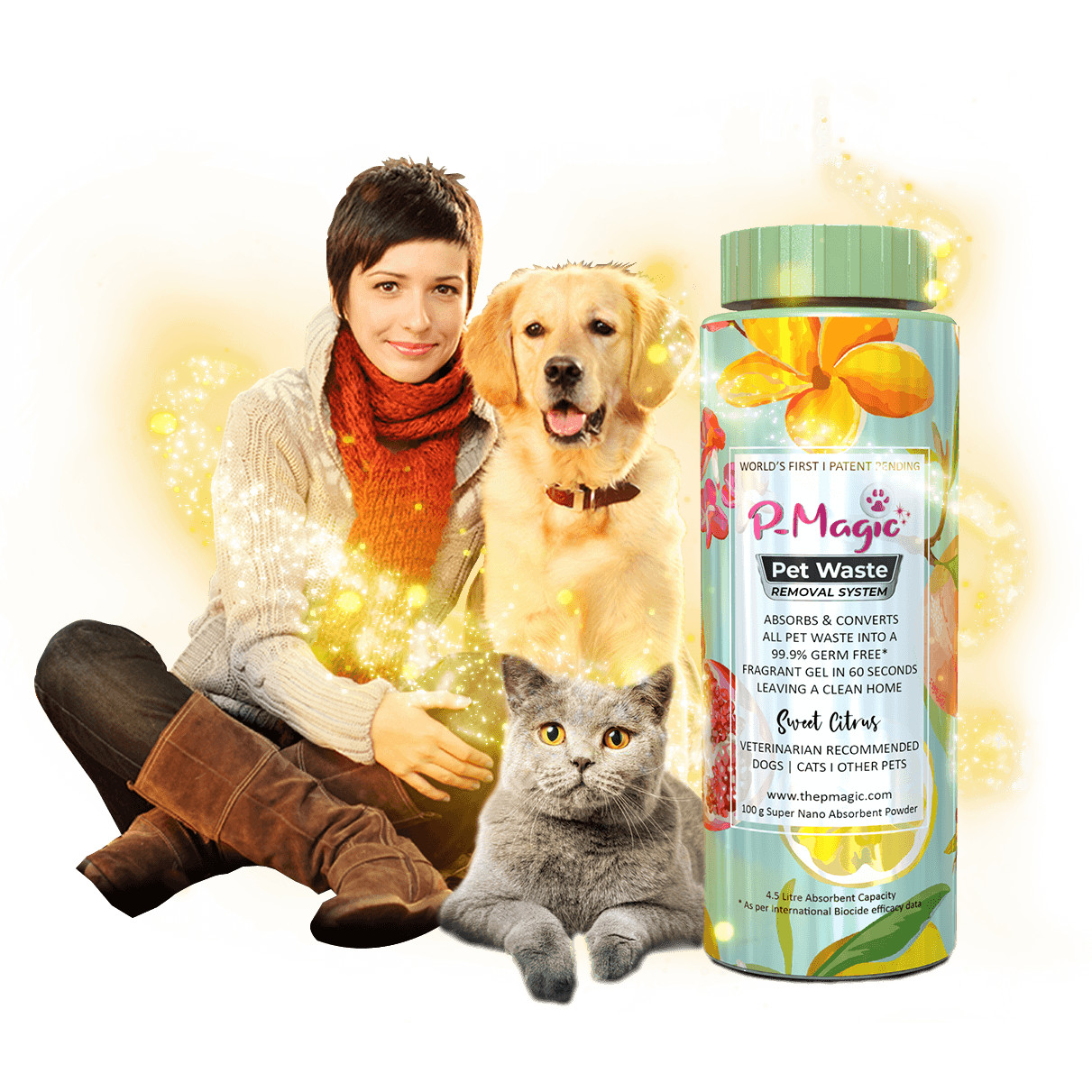 Bột làm sạch chất thải thú cưng - Pet Waste Removal Powder