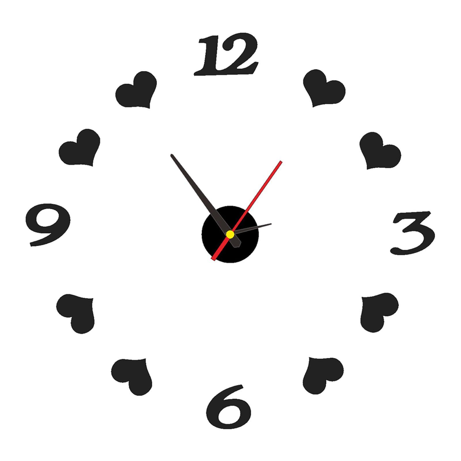 DIY Clock Wall Clock Decor Sticker with Numerals for Office Decoration
