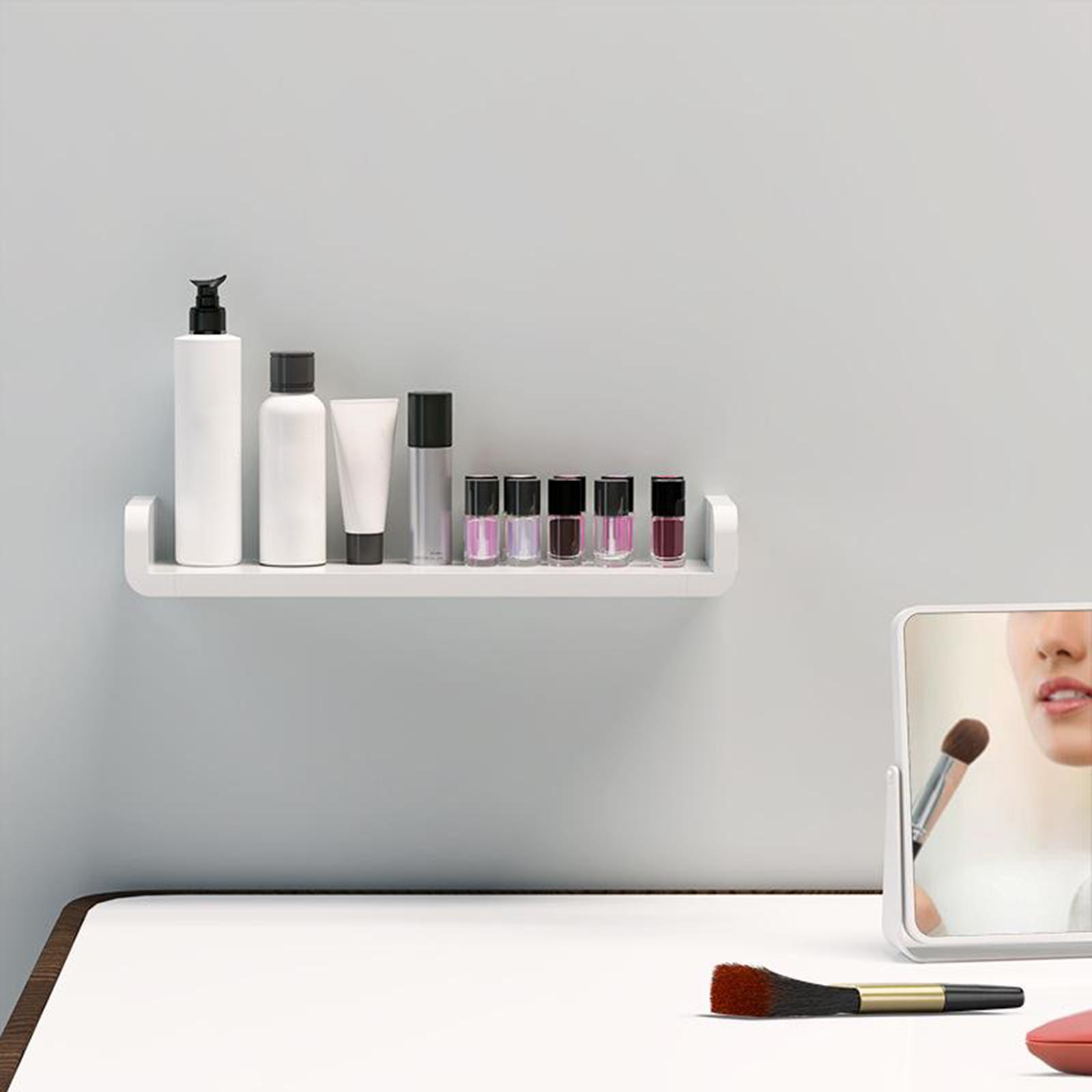 2X Floating Wall Shelves White for Bathroom Display Organizer 47cm