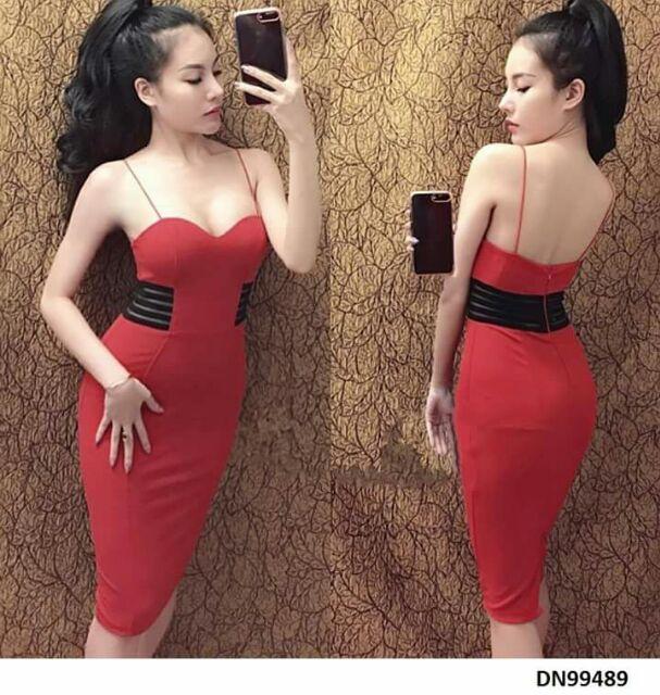 Đầm body sexy phối lưới sọc