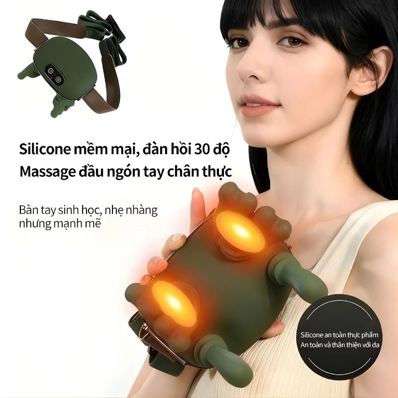 [Tặng sạc + cáp] Máy Massage Cổ Vai Gáy GDV Mô Phỏng Bàn Tay Người Kết Hợp Chườm Ấm, Mát Xa Trị Liệu Giảm Đau Mỏi Cơ - Hàng Chính Hãng