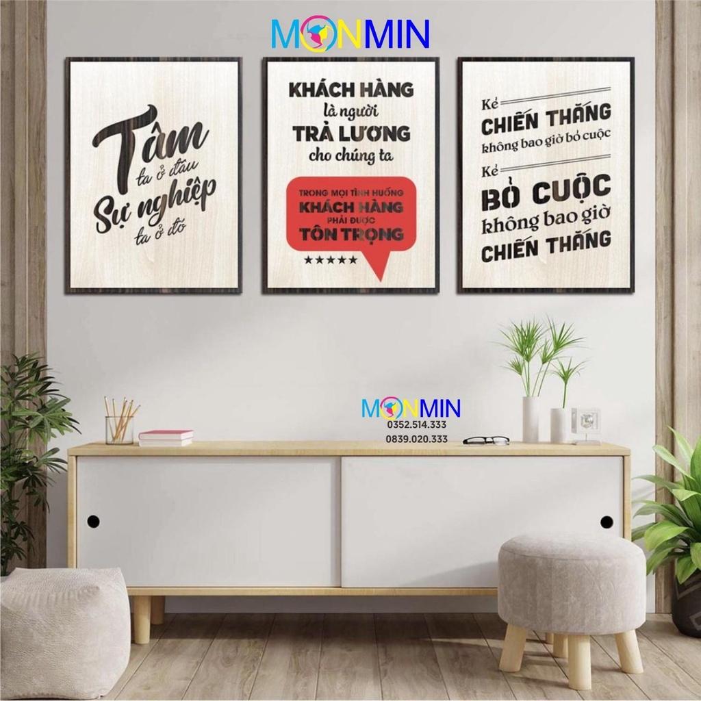 Combo 3 Tấm Tranh Slogan Gỗ tạo động lực khổ lớn 54x40cm