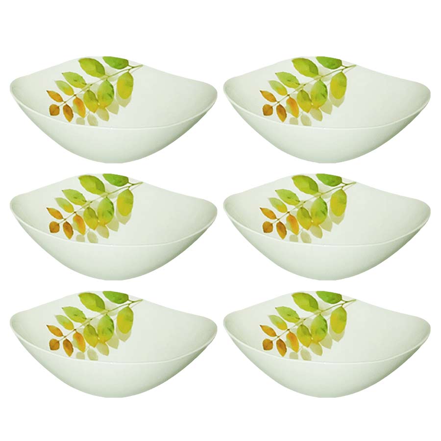 Bộ 6 Chén Thủy Tinh Vuông 115 La Opala Diva Ivory A.S LAPQ115QAS