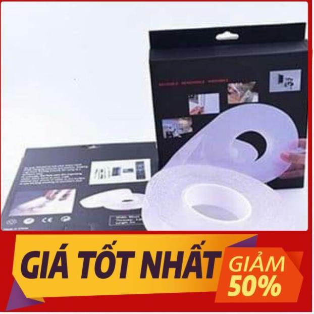 Băng keo 2 mặt đa năng siêu dính chắc bản 3m silicon trong suốt dán hai tường