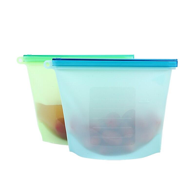 1pc Reusable Silicone Food Bag Wrap Fridge Food Storage Container Refrigerator Bag Kitchen Colored Ziplock Bag Vegetable Saver