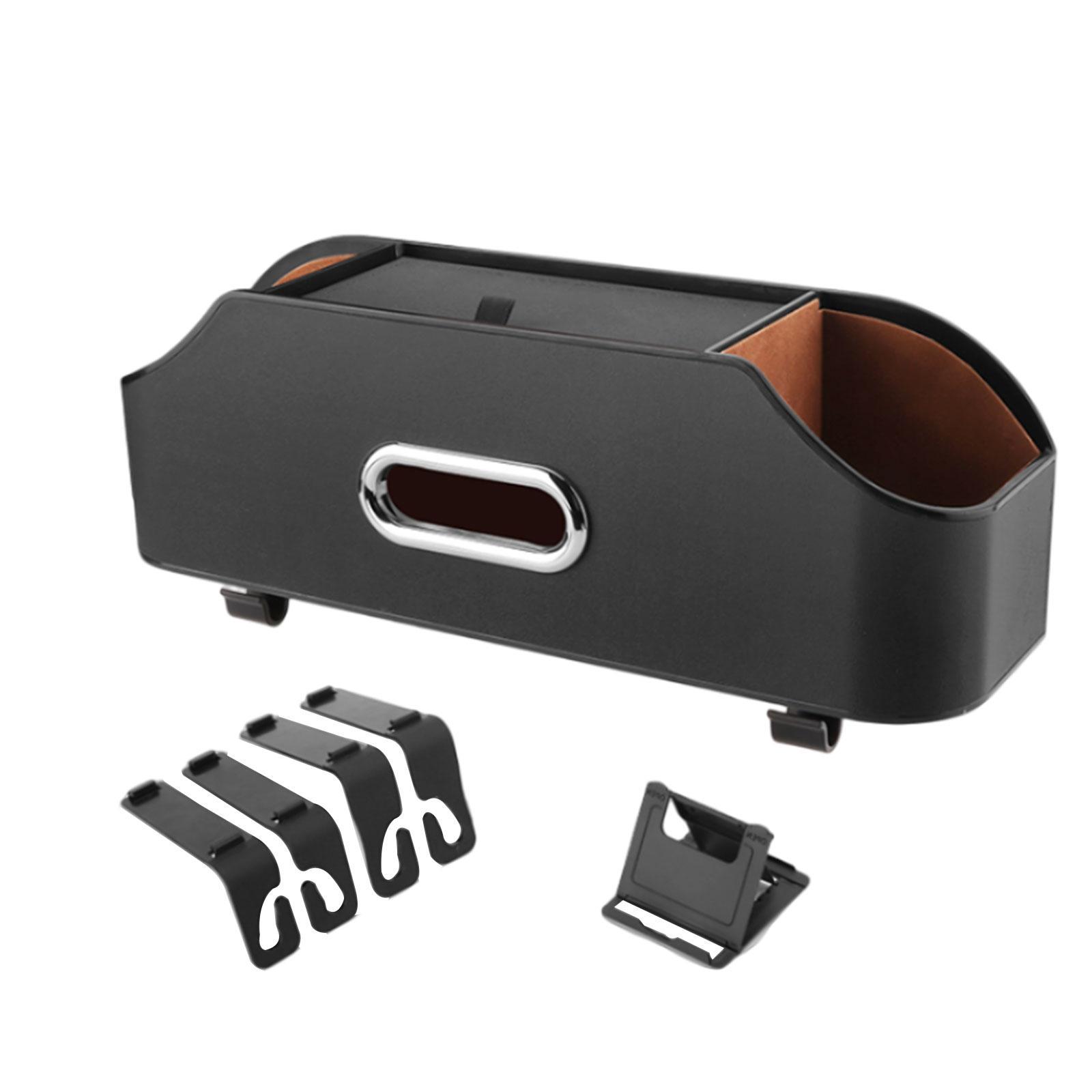 Car Seat Back Organizer Tissue Holder with Hooks Hanger Backseat Storage Box