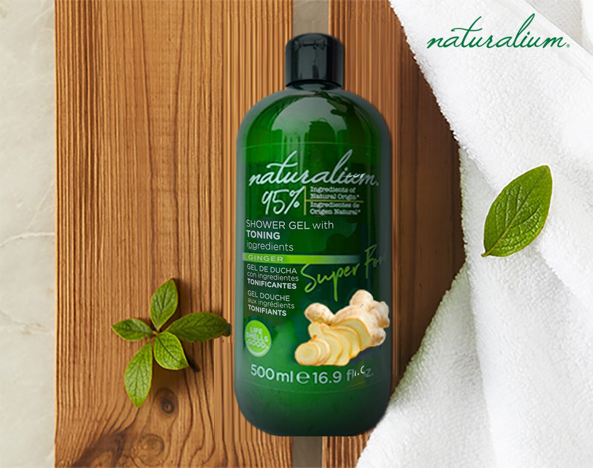 Sữa tắm siêu thực phẩm Super Food NATURALIUM 500ml chiết xuất từ Gừng chống lão hóa da, cho bạn làn da khỏe mạnh, trắng mịn