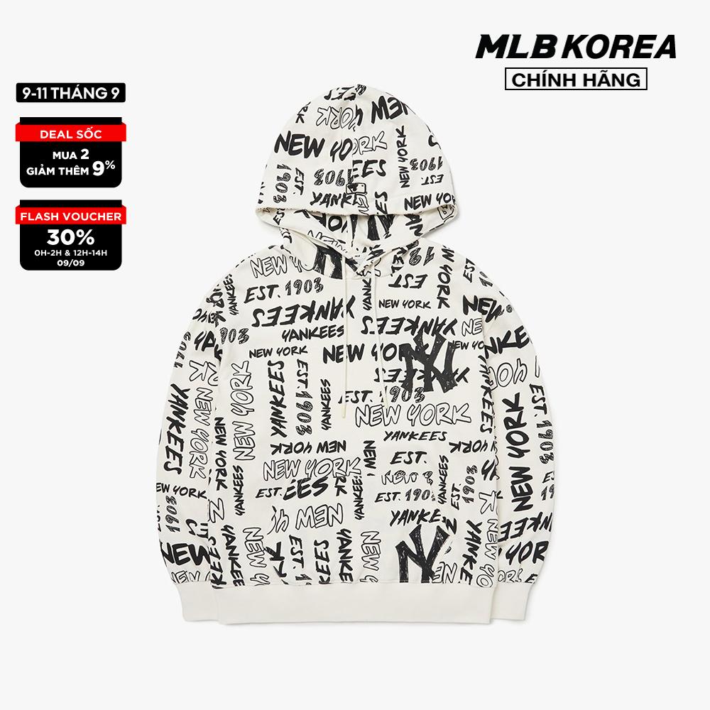 MLB - Áo hoodie tay dài phối mũ Grafitti Allover Overfit 3AHDZ0124-50IVS