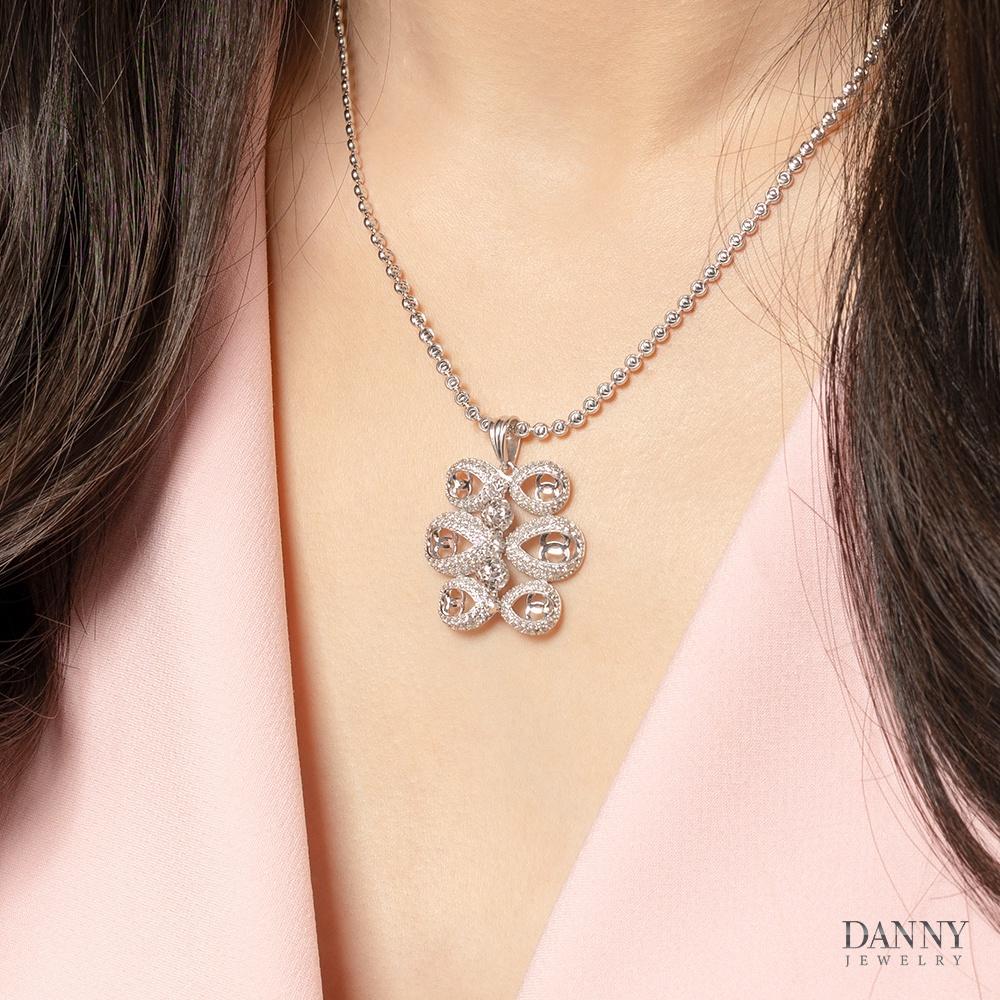 Mặt Dây Chuyền Nữ Bạc 925 Danny Jewelry Xi Bạch Kim Đính Đá CZ DI4GZ013