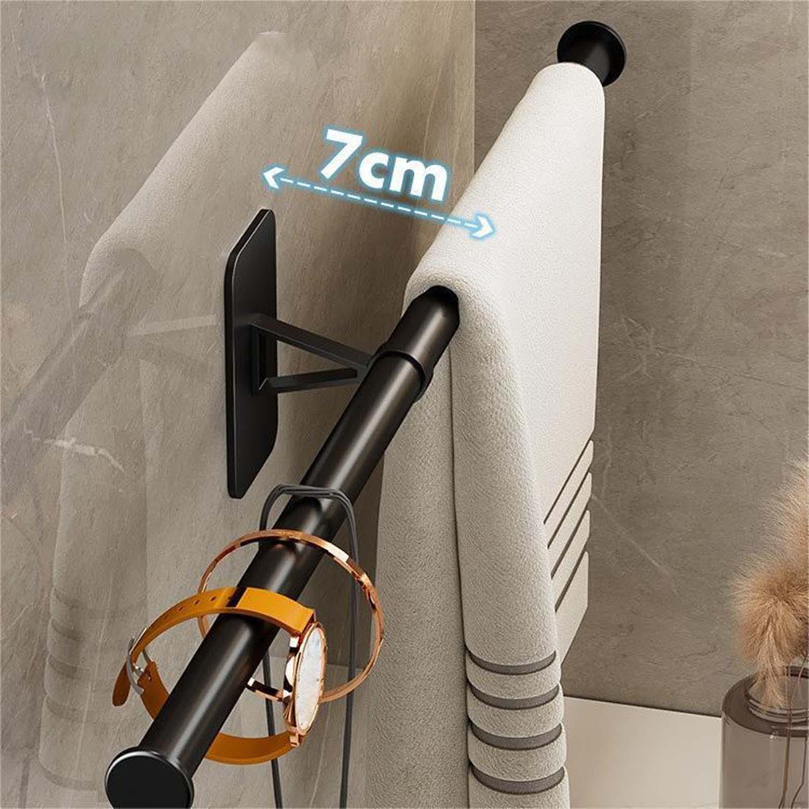 Towel Rack Shelves Bar Storage Organizer Wall Mount Rod Holder for Living Room Hotel