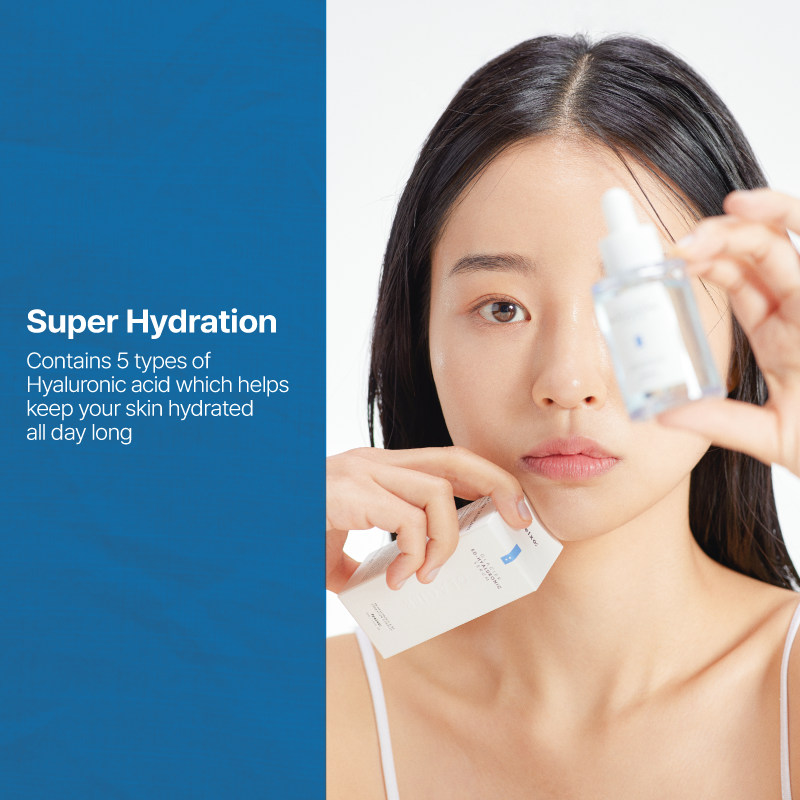 Serum hỗ trợ giảm mụn, dưỡng trắng da Feelxo Hyaluronic Acid 5D Glacier Kèm B5