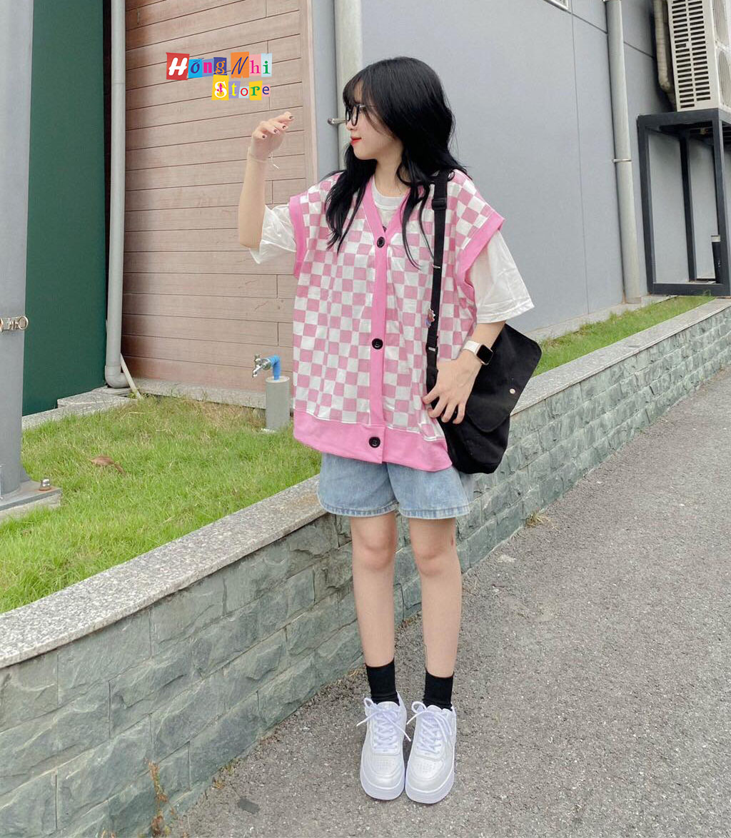 Áo Gile Caro Sát Nách Cổ Tim Gile 3D Ulzzang Unisex - MM