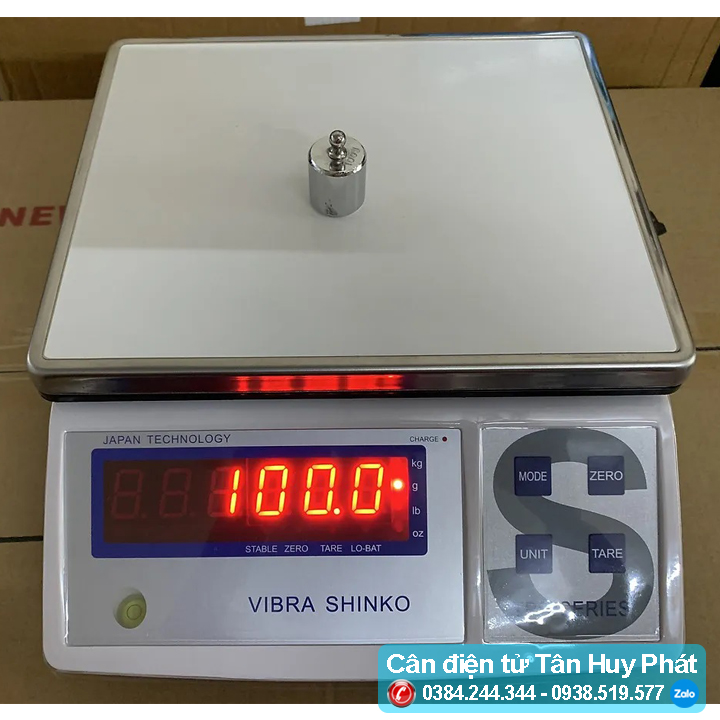 Cân điện tử Vibra TPS 3kg/ 6kg/ 15kg/ 30kg, Màn hình LED số đỏ, Pin sạc dùng 80h, Đĩa cân inox tháo rời dễ vệ sinh
