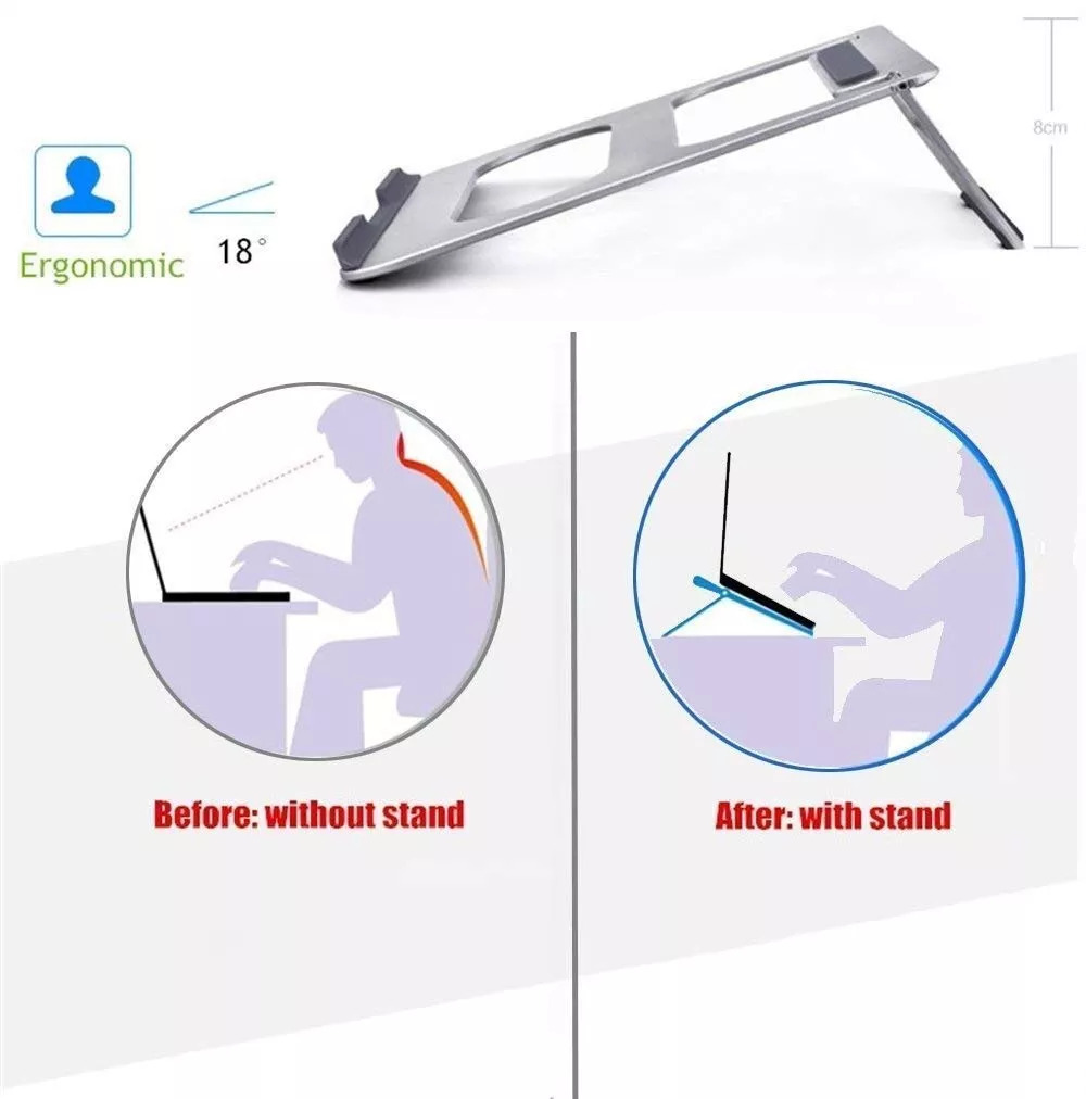 Giá đỡ / Đế đỡ tản nhiệt để bàn dành cho Laptop, Macbook, Máy Tính Xách Tay Chất Liệu Hợp Kim Nhôm gấp gọn tiện dụng - Giao màu ngẫu nhiên - Hàng chính hãng