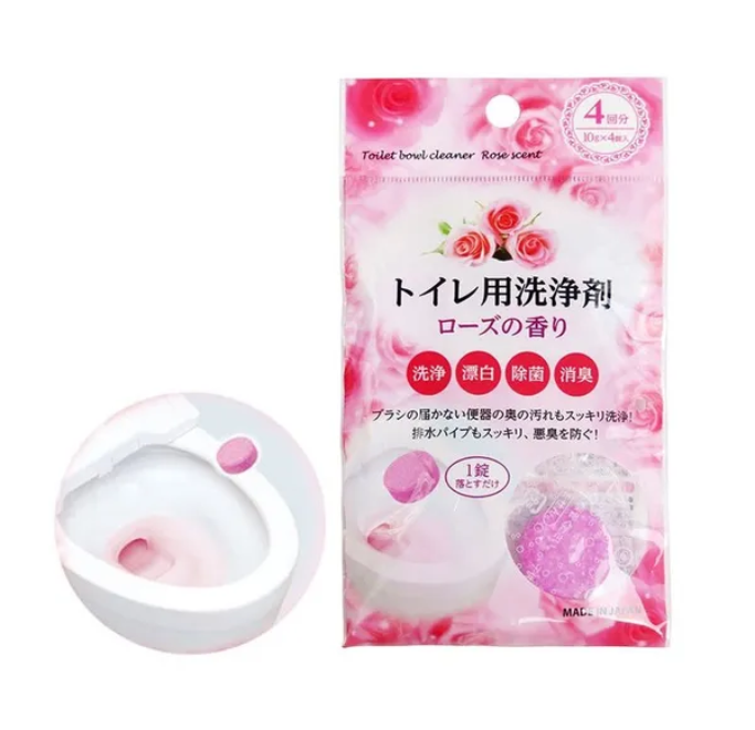 Hình ảnh Viên tẩy rửa khử mùi bồn cầu , ống thoát nước chống khuẩn hương hoa hồng Nội địa Nhật Bản