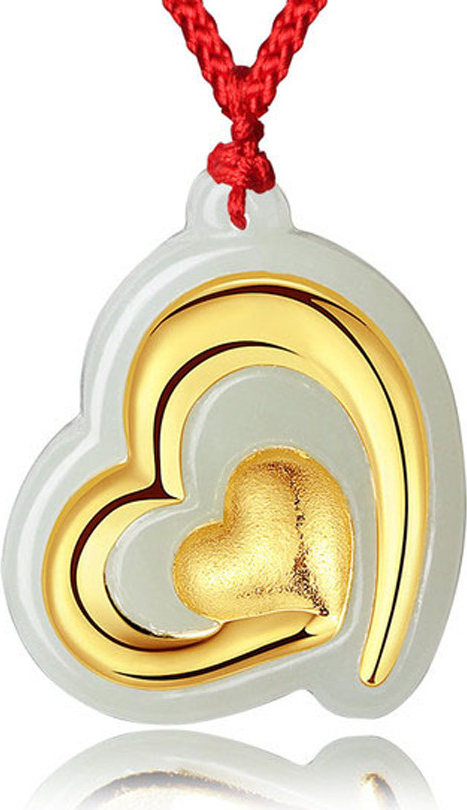 Mặt dây Phỉ Thúy dát vàng 24K Trái tim Ancarat