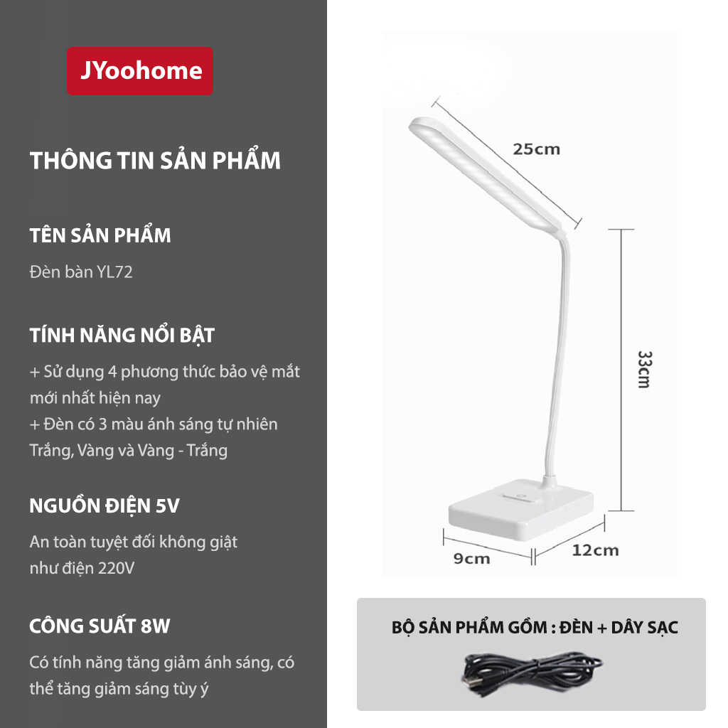 Đèn Học, Đèn Bàn Học Chống Cận Thị Bảo Vệ Mắt, 3 Chế Độ Ánh Sáng Chống Chói Lóa Mắt - Đèn Học Để Bàn LED Hỗ Trợ Đọc Sách, Làm Việc, Trang Trí