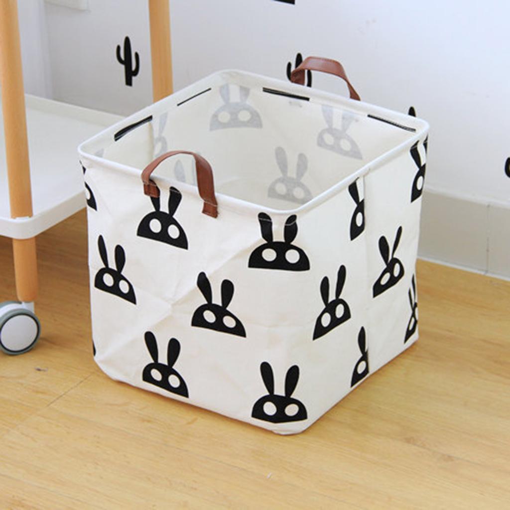2pcs Waterproof Storage Basket Makeup Storage Box Laundry Hamper-Rabbit