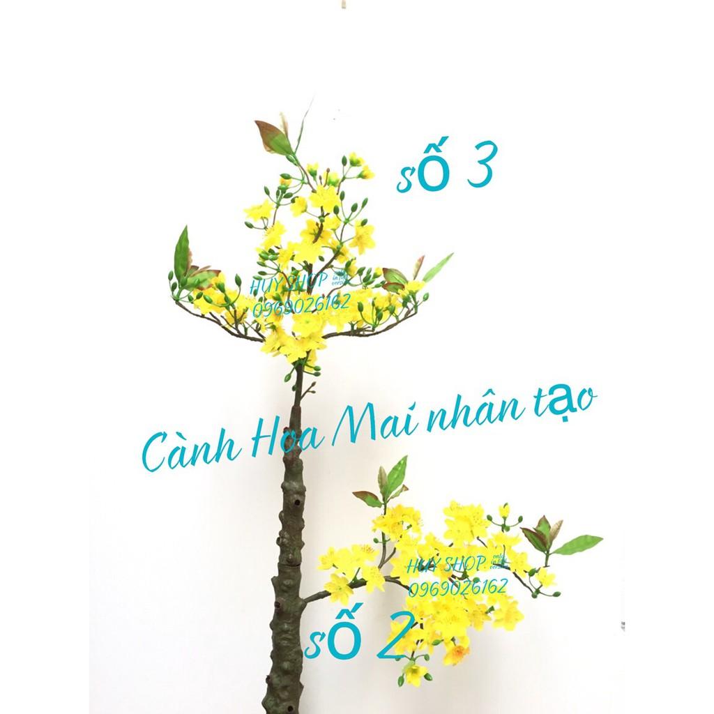 HOA TRANG TRÍ NGÀY TẾT - CHẬU HOA MAI VÀNG NHÂN TẠO 145CM