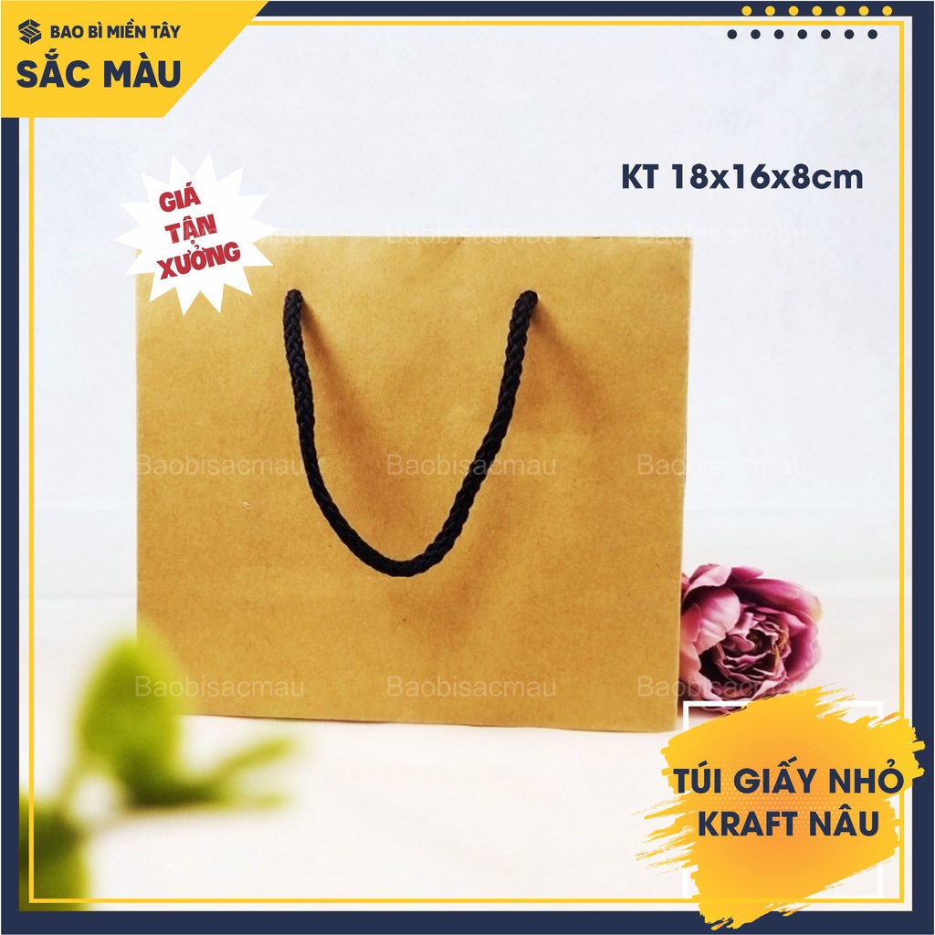 Sét 10 Túi Giấy Kraft Nâu thời trang nhiều kích thước