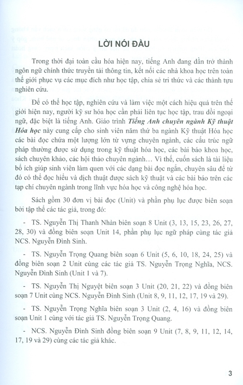 Giáo Trình Tiếng Anh Chuyên Ngành Kỹ Thuật Hóa Học