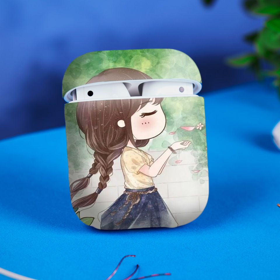 Miếng dán skin chống bẩn cho tai nghe AirPods in hình Chibi đẹp - Chib033 (bản không dây 1 và 2)