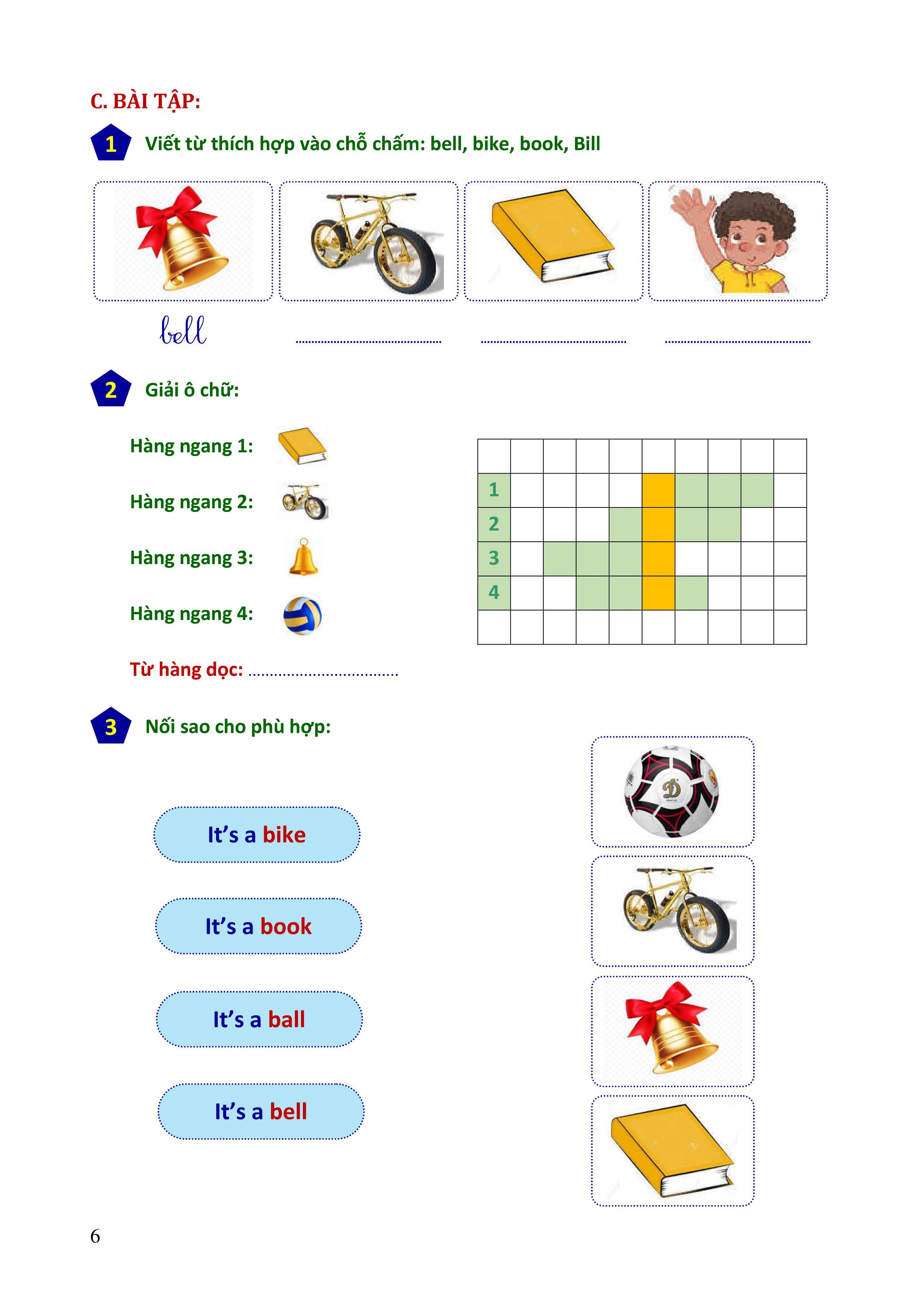 Phiếu bài tập cuối tuần Tiếng Anh 1 - Biên soạn theo chương trình mới