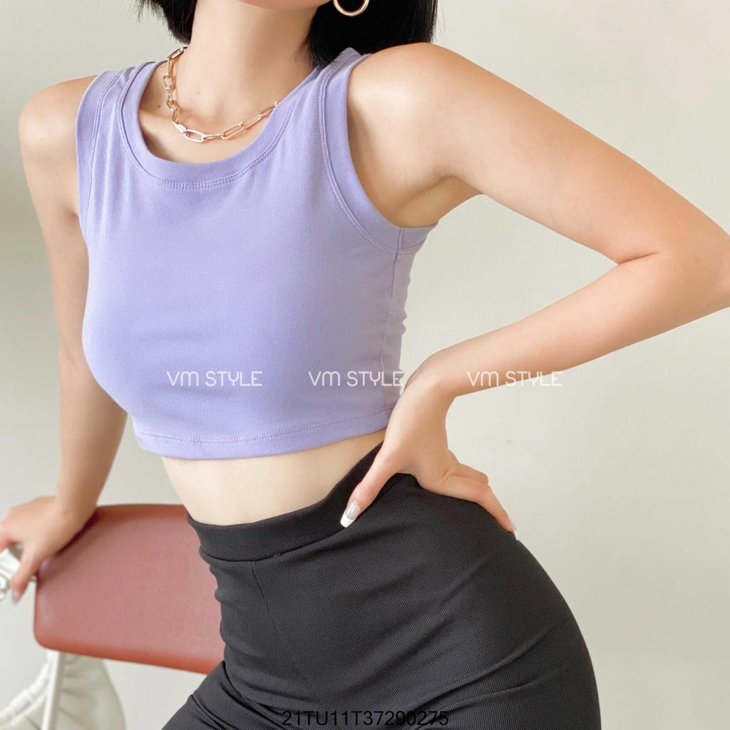 Áo thun sát nách trơn croptop trẻ trung, năng động thời trang ulzzang Hàn Quốc VM STYLE 21TU11T372902