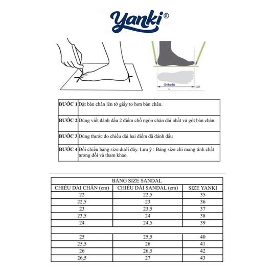 Giày Sandal Nữ Đi Học YANKI Chính Hãng Quai Ngang YK68