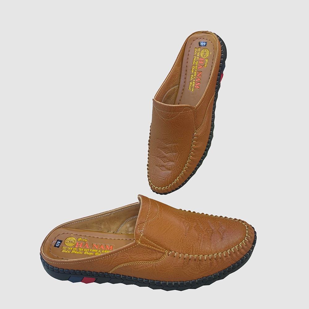 Dép Bít Mũi Nam Da Bò Thật TiTi ĐÔ Cao Cấp GSB20124d