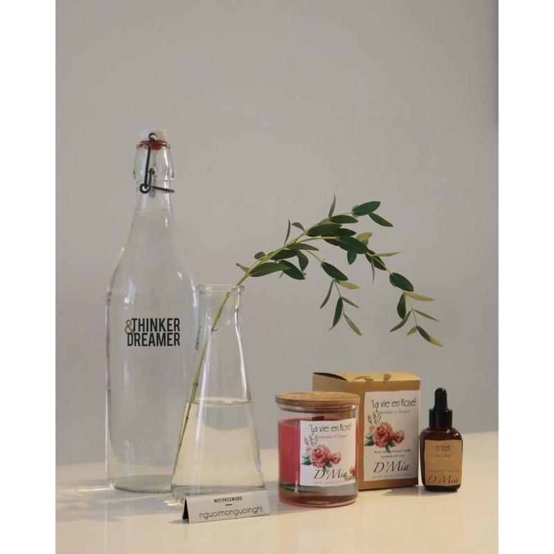 Lọ hoa thuỷ tinh trang trí hình tam giác 350ml