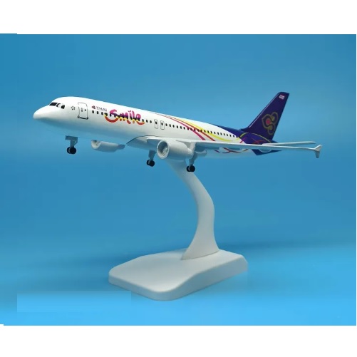 Mô hình máy bay tĩnh A320 Thai Smile 20cm có bánh xe