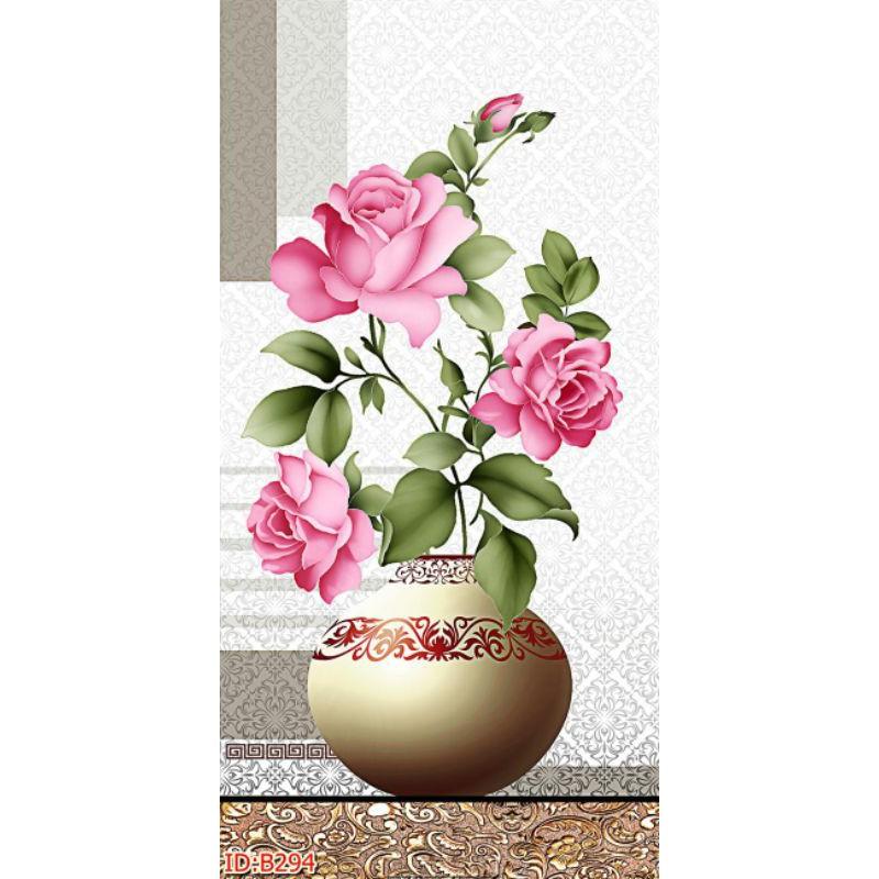 Tranh dán tường Tranh Bình Hoa sắc nét hiện đại, Tranh dán tường 3d hiện đại