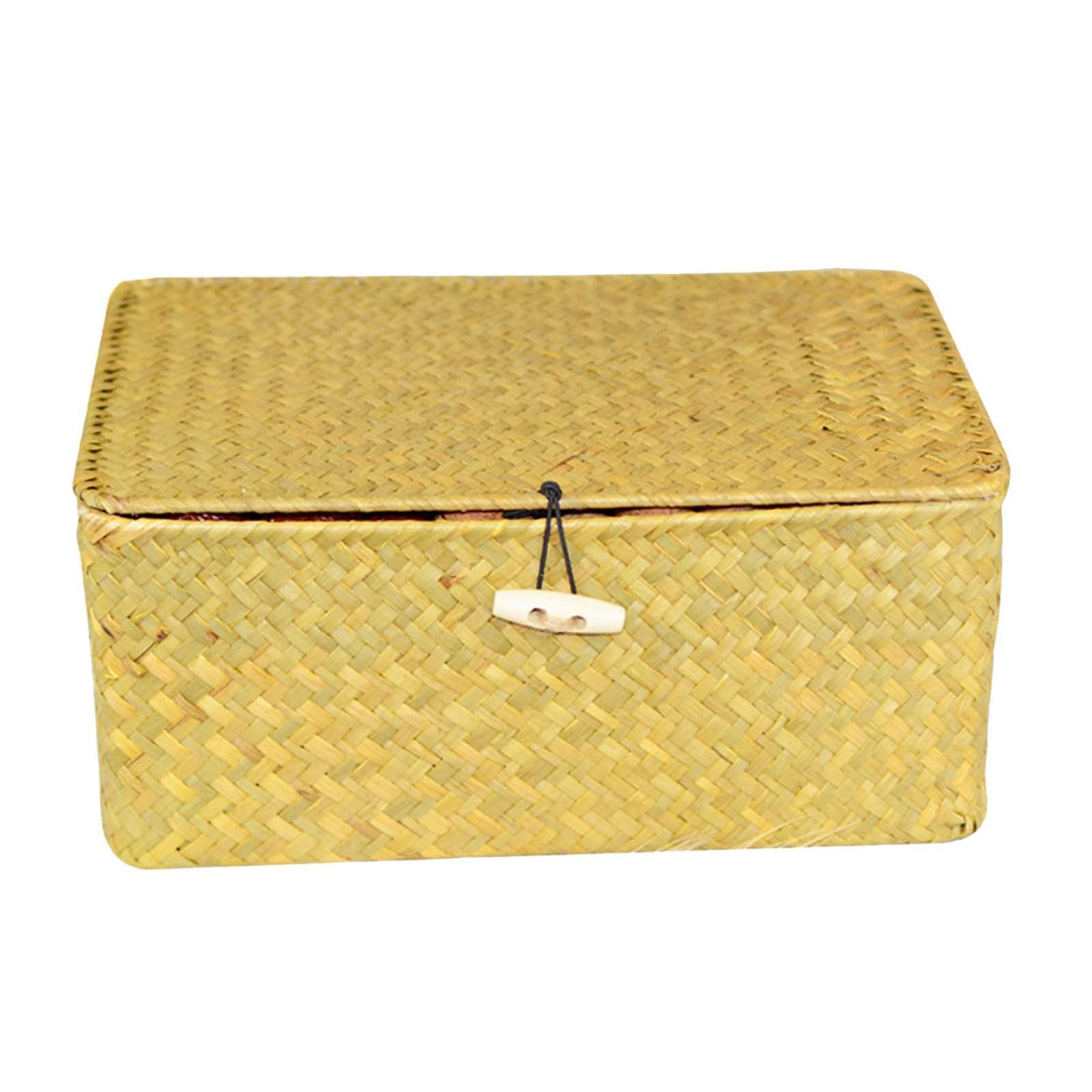 Rectangular Natural Seagrass Storage Basket Seagrass Organizer for Clothes