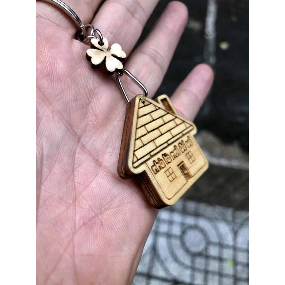 Móc khóa Hình Ngôi Nhà - Khắc Tên Theo yêu Cầu