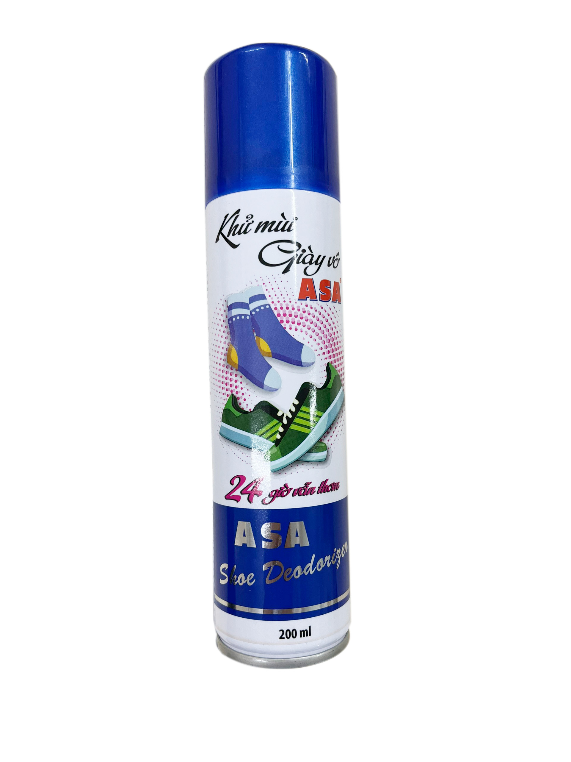 Khử mùi giày vớ ASA chai Aerosol 200ml - hoạt chất khử mùi chuyên dùng ZnRi-Complex của Đức