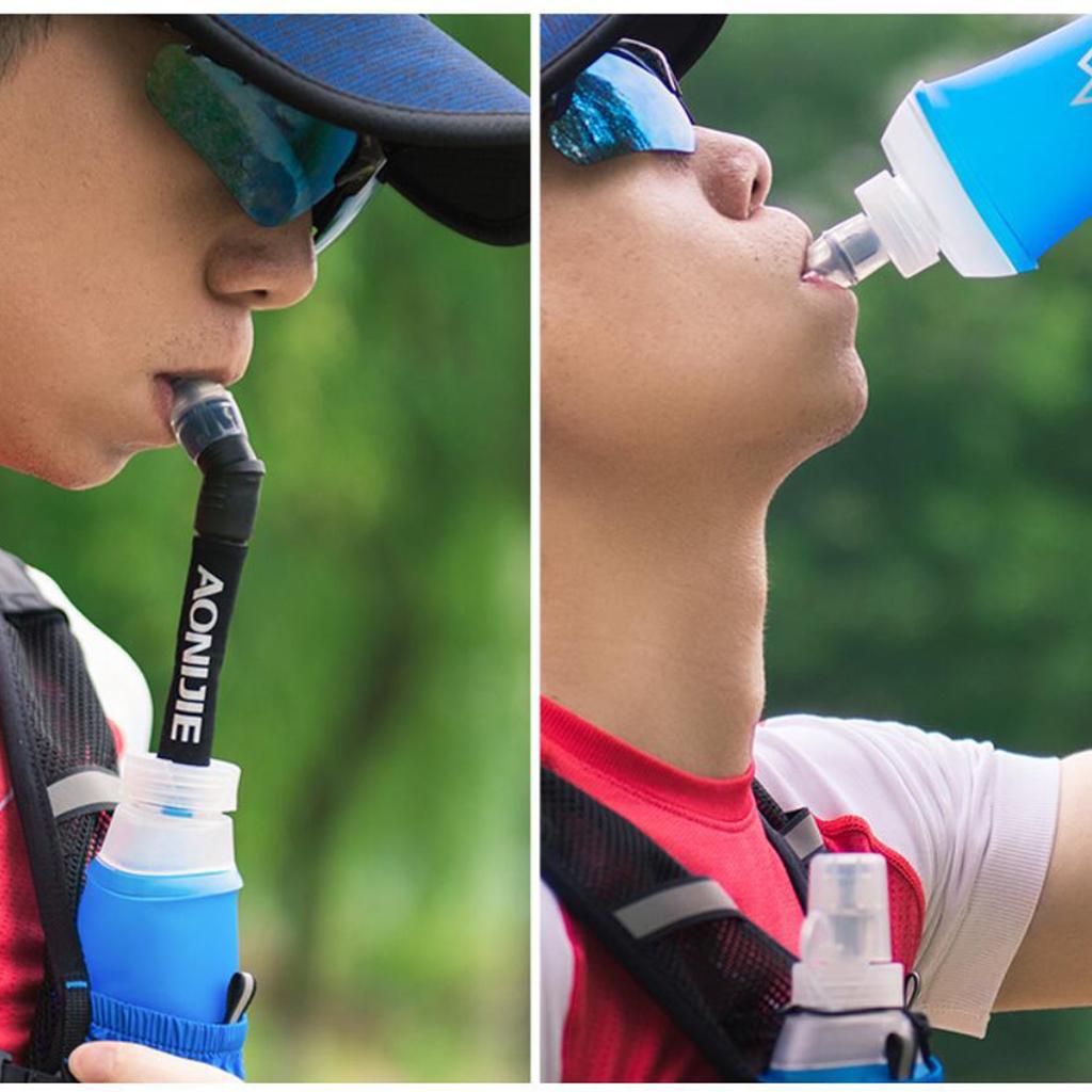 TPU Soft Flask Running Collapsible Water Bottles for Hiking 450ml Blue