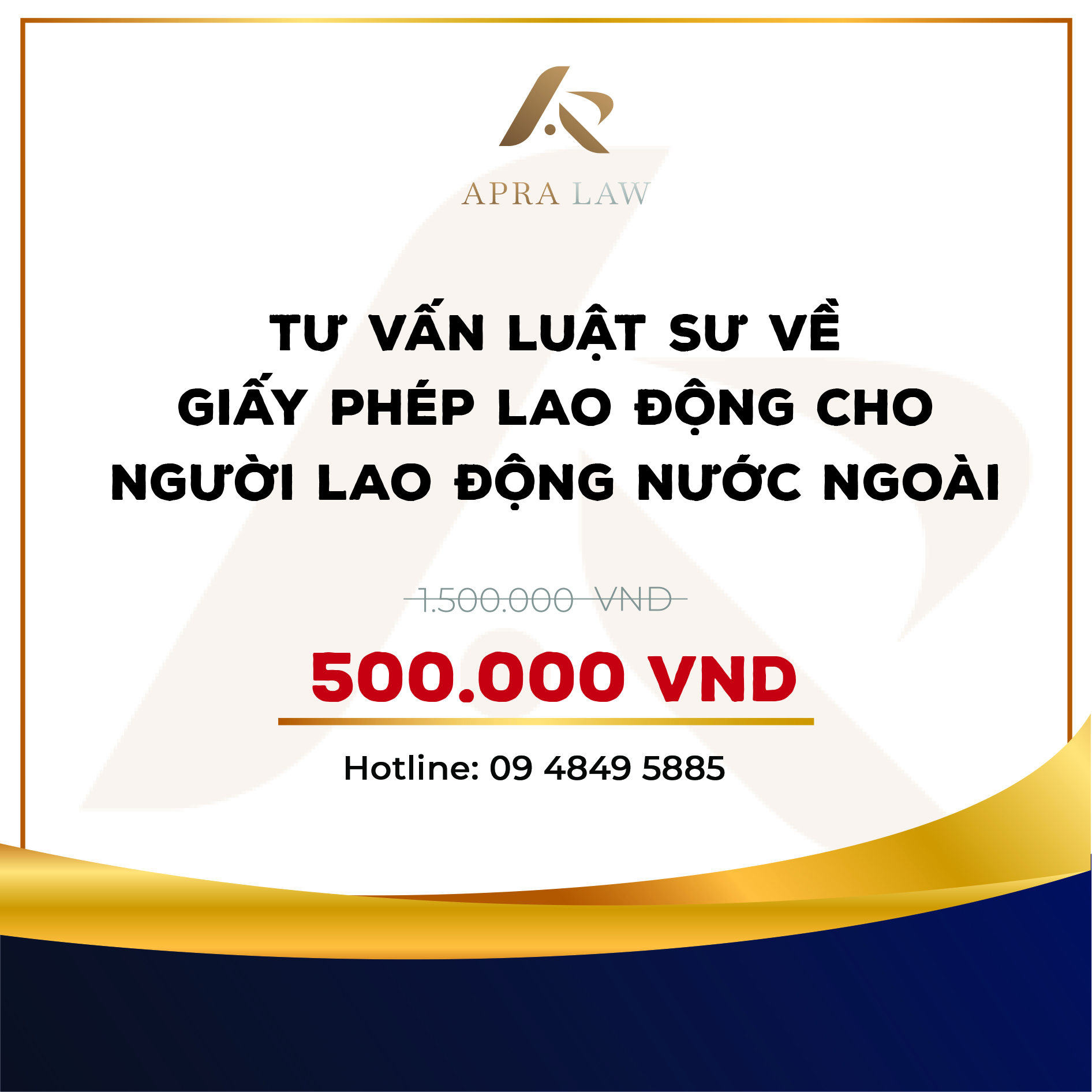 Hình ảnh VOUCHER - [TV007] - TƯ VẤN LUẬT SƯ VỀ GIẤY PHÉP LAO ĐỘNG CHO NGƯỜI LAO ĐỘNG NƯỚC NGOÀI - Công ty Luật Apra