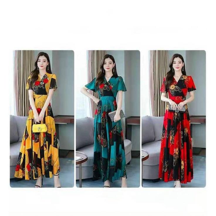 ĐẦM MAXI HỌA TIẾT DÁNG DÀI CAO CẤP