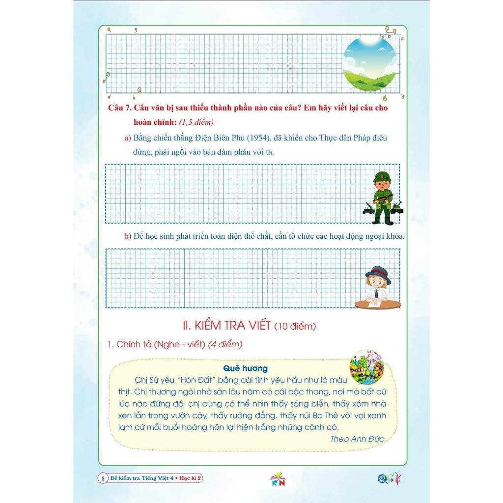 Đề Kiểm Tra Tiếng Việt Lớp 4 - Học Kì 2 - Kết Nối Tri Thức Với Cuộc Sống (1 cuốn) - Bản Quyền