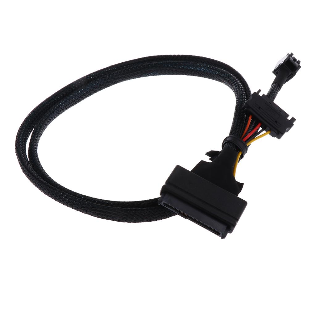 1m/3ft 12G Mini SAS HD SFF-8643 to U.2 SFF-8639 Cable Cord with SATA power
